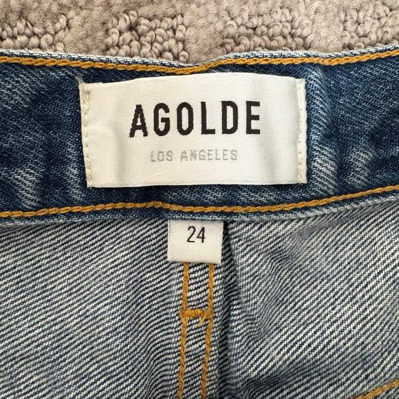 Agolde Parker Parker Vintage Cutoff organic denim in Mid Medium Wash Size 24 - Picture 6 of 7